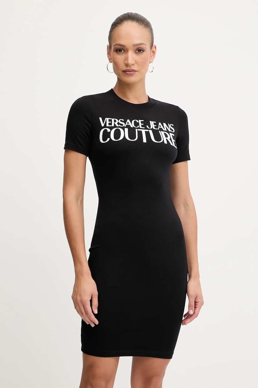 Versace Jeans Couture rochie culoarea negru, mini, mulată, 79HAOE05 CJ02E