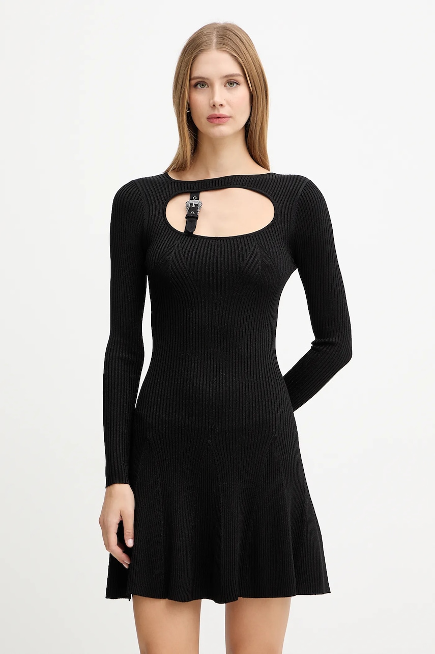 Versace Jeans Couture rochie culoarea negru, mini, evazați, 79HAOM01 CMH23