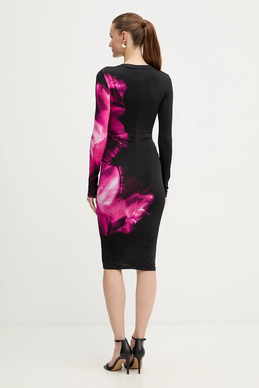 Сукня Versace Jeans Couture колір чорний midi облягаюча 79HAO9P0 JS526