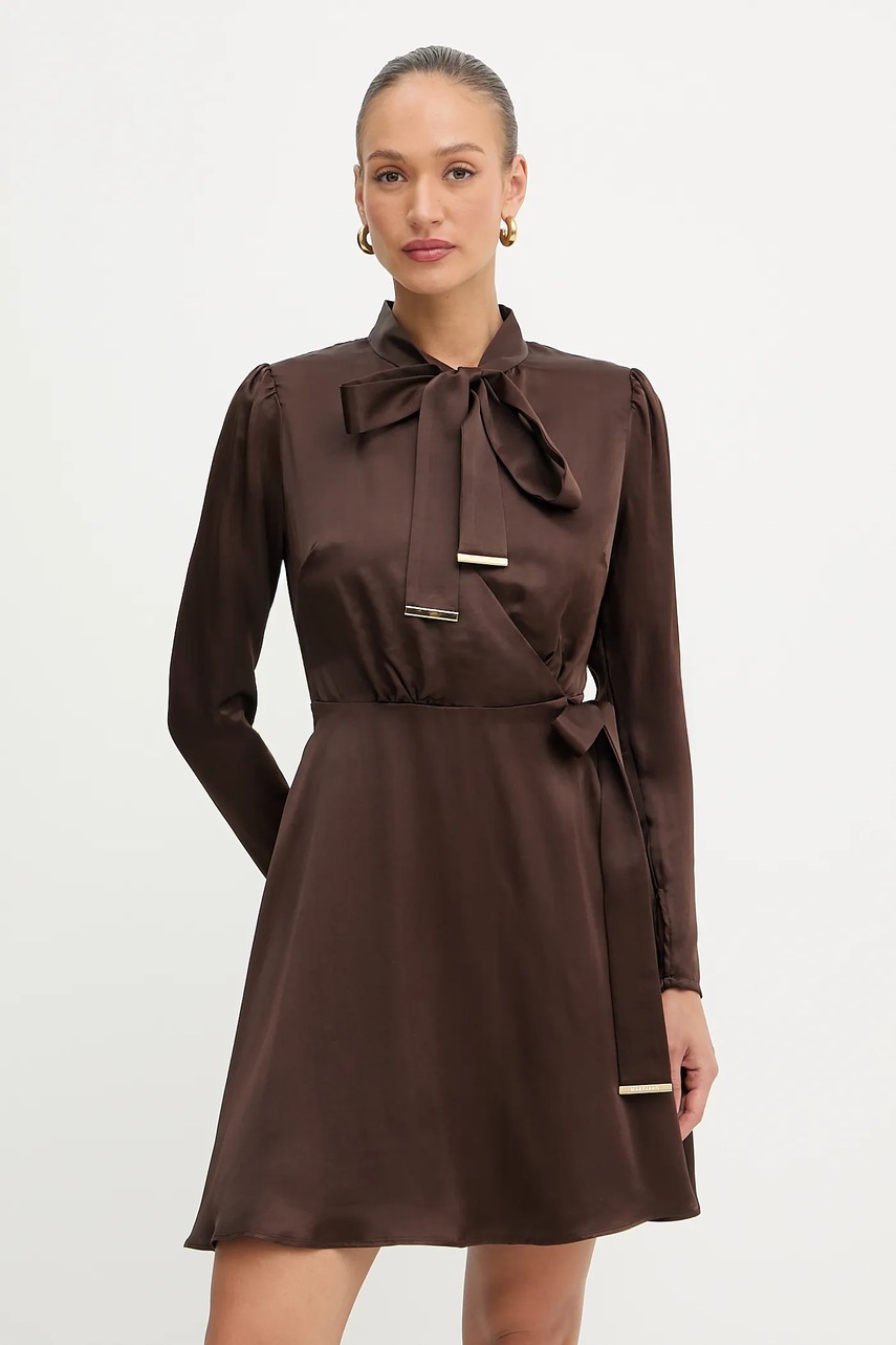 Levně Šaty Marciano Guess ALANIS hnědá barva, mini, 5YGK28 7350A