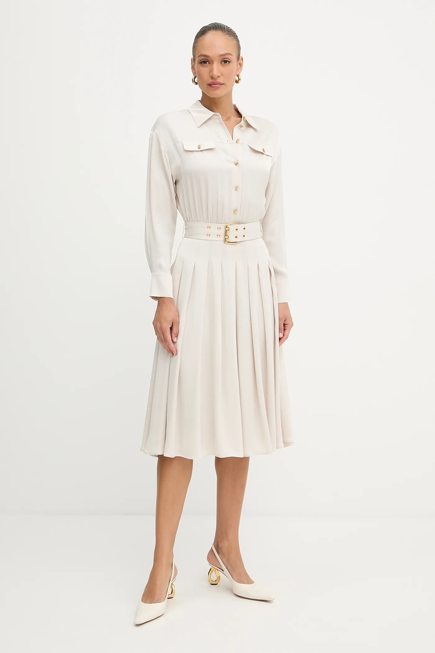 Levně Šaty Marciano Guess ANITA béžová barva, midi, 5YGK32 7356A