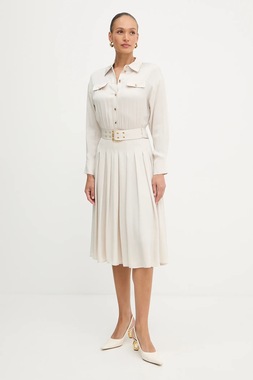 Платье Marciano Guess ANITA цвет бежевый midi расклешённое 5YGK32 7356A