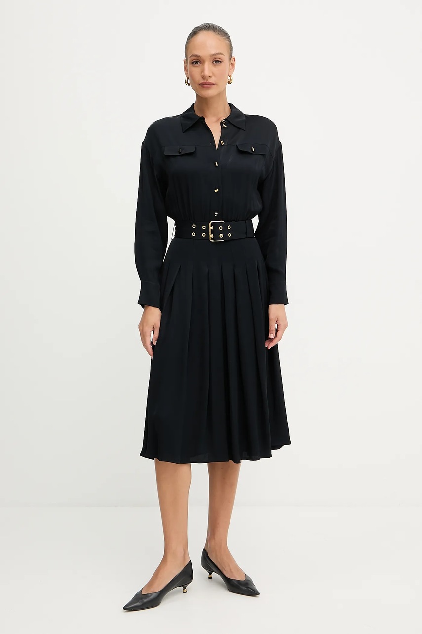 Платье Marciano Guess ANITA цвет чёрный midi расклешённое 5YGK32 7356A