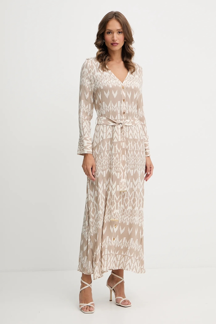 Levně Šaty Marciano Guess BRITNEY béžová barva, maxi, 5YGK47 7352A