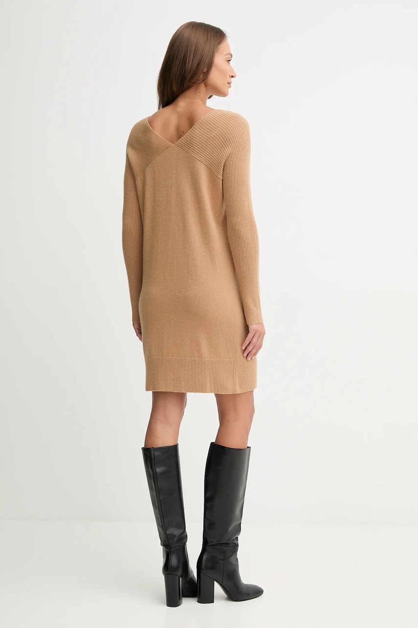 Сукня з додаванням вовни United Colors of Benetton колір зелений mini пряма 1044DV02C