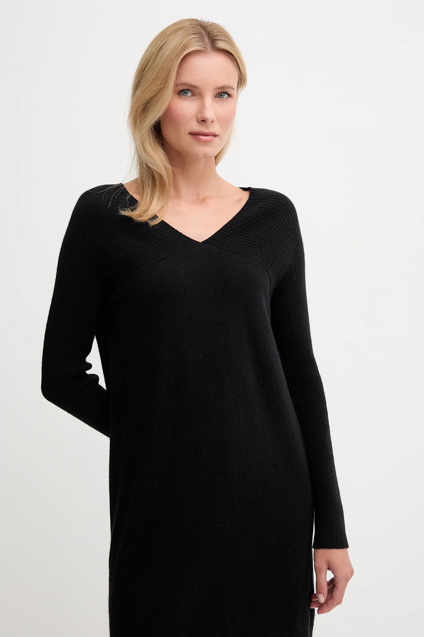 Сукня з додаванням вовни United Colors of Benetton колір чорний mini пряма 1044DV02C