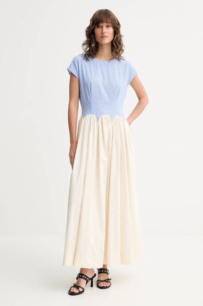 Never Fully Dressed rochie din bumbac Monika maxi, evazați, NFDDR2806