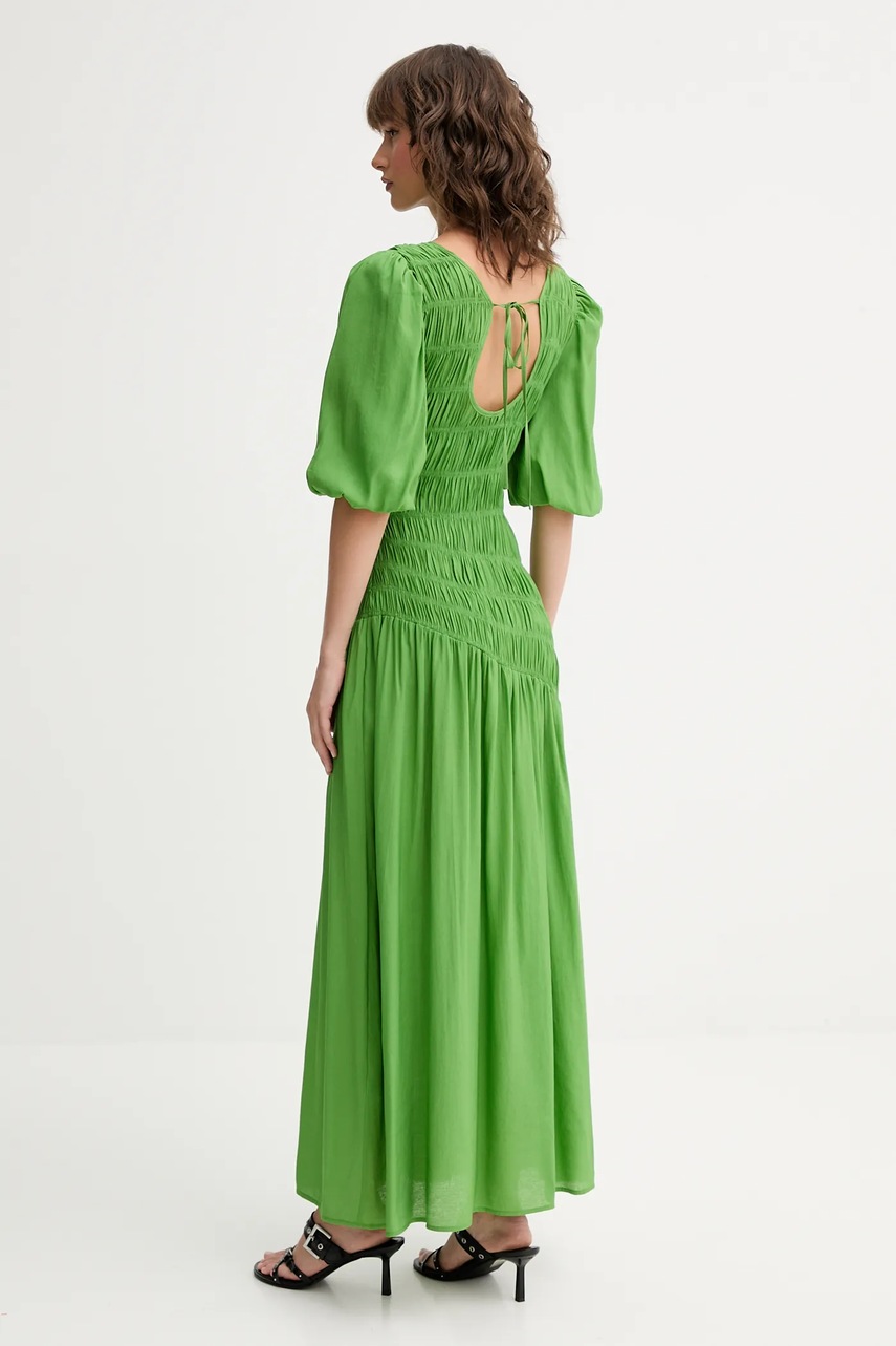 Сукня Never Fully Dressed Nara колір зелений maxi розкльошена NFDDR2808