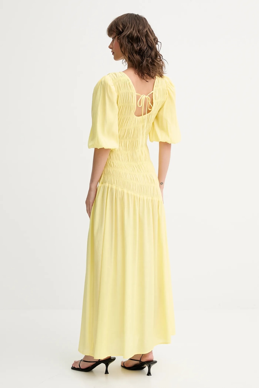 Сукня Never Fully Dressed Nara колір жовтий maxi розкльошена NFDDR3014