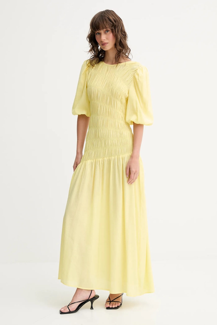 Сукня Never Fully Dressed Nara колір жовтий maxi розкльошена NFDDR3014