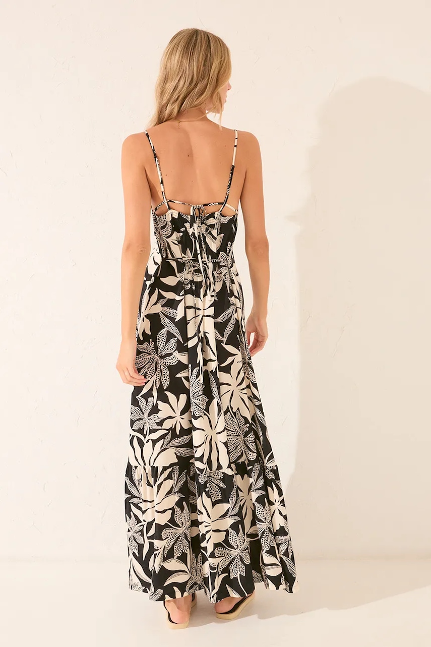 Сукня women'secret колір чорний maxi розкльошена 5549952