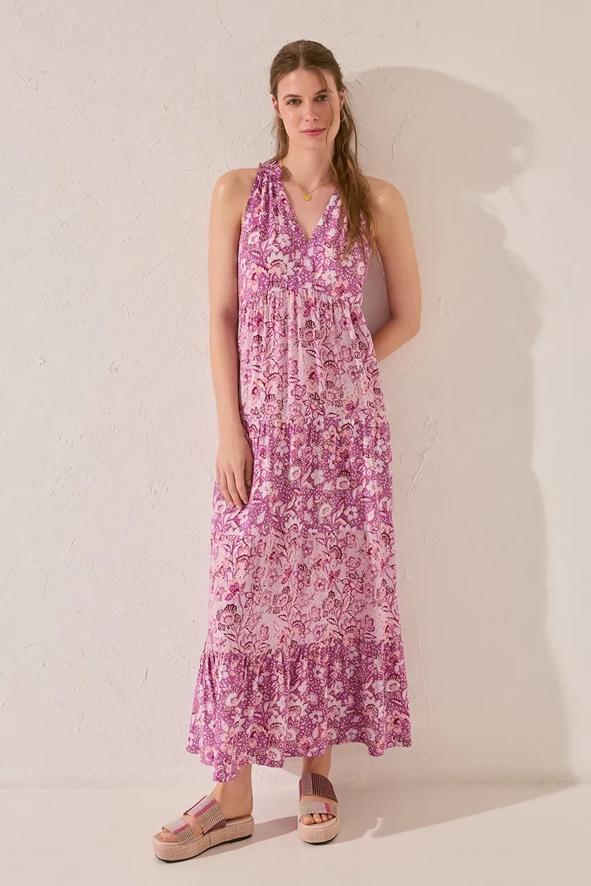 women\'secret rochie culoarea violet, maxi, drept, 4479835