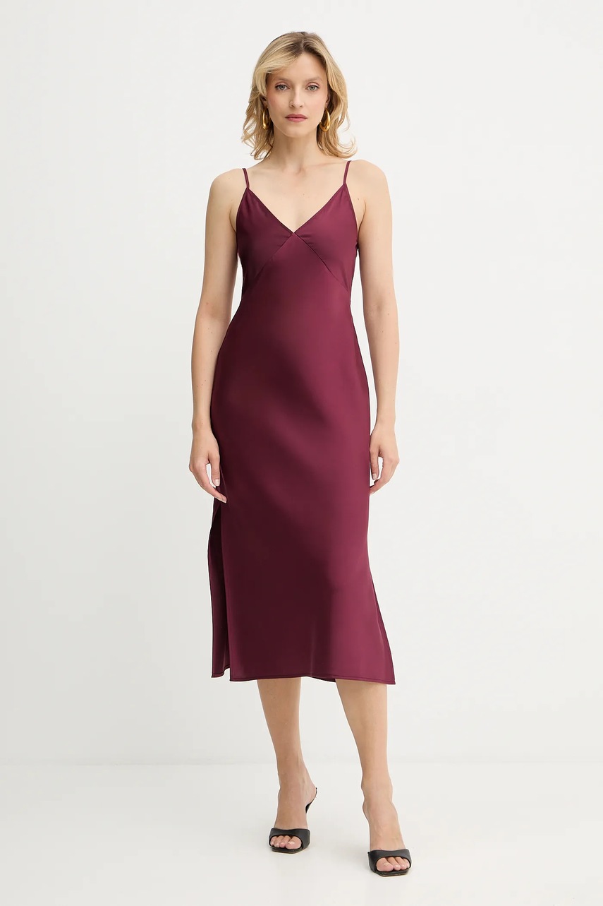 Levně Šaty Armani Exchange vínová barva, midi, 8NYA59 YNZ5Z