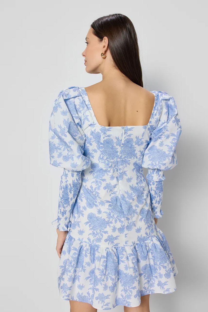 Бавовняна сукня Bizuu ZOENA mini розкльошена ZOENA NIEBIESKI