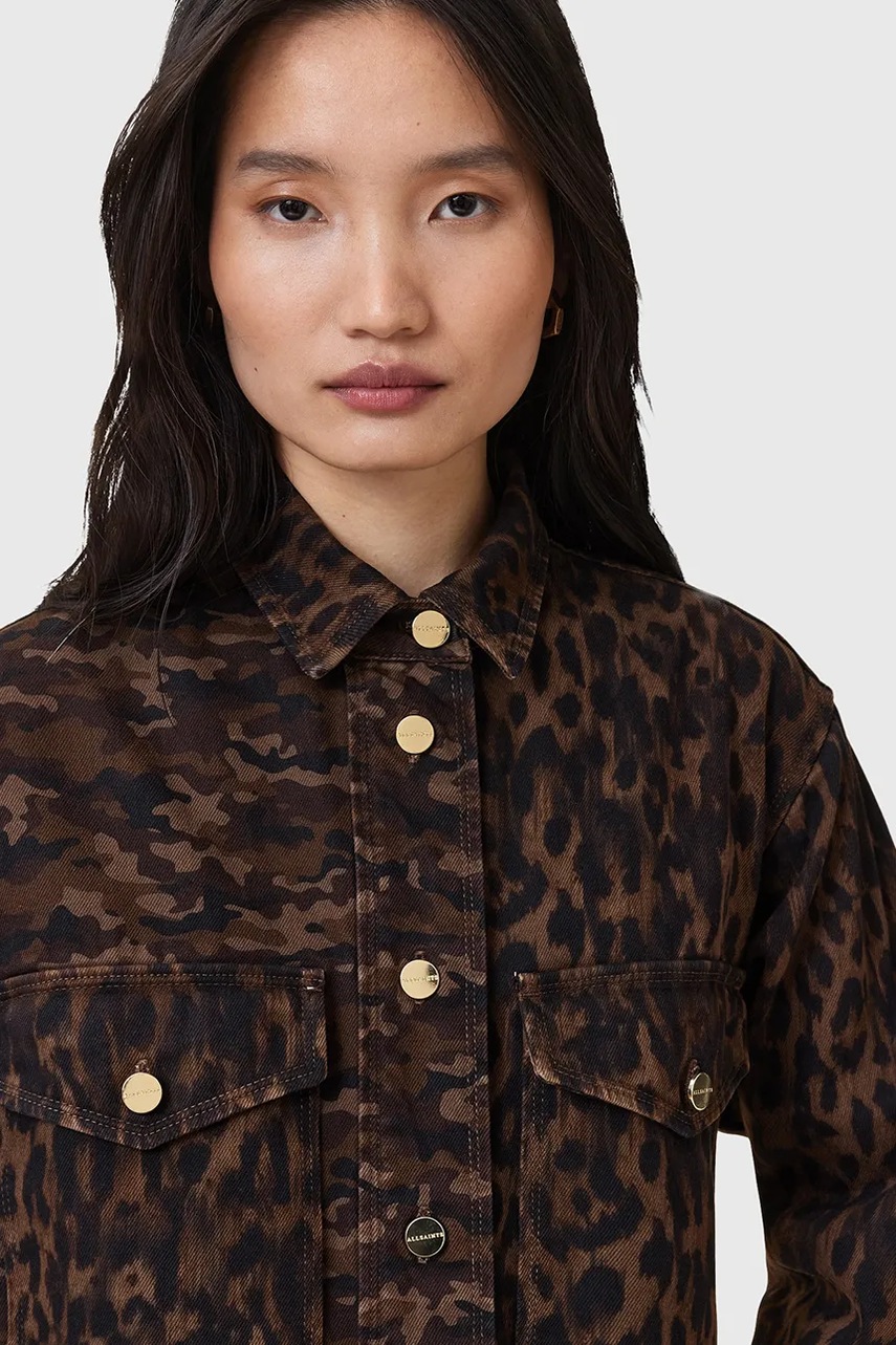 Бавовняна сукня AllSaints FAYE колір коричневий mini пряма W007DD