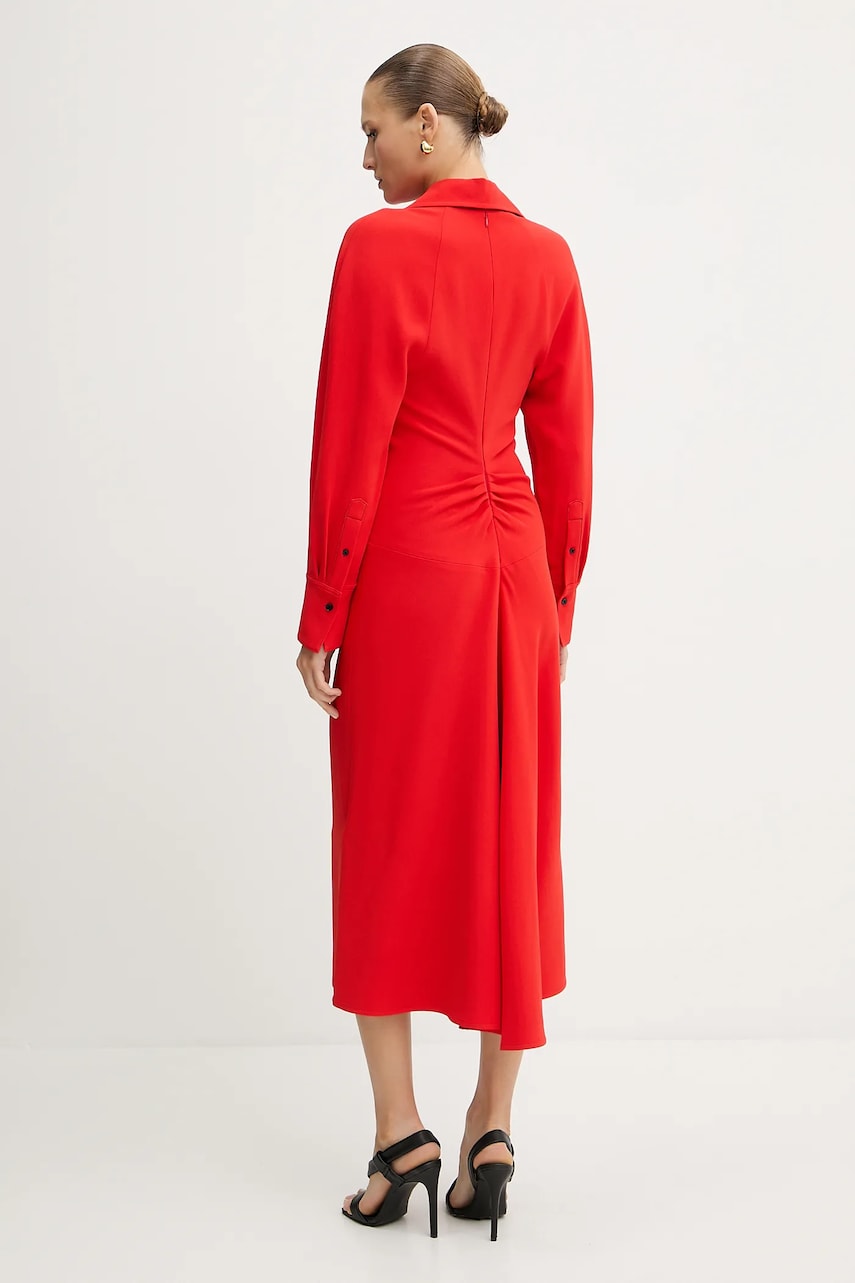 Сукня Victoria Beckham колір червоний maxi розкльошена 1325WDR006598A