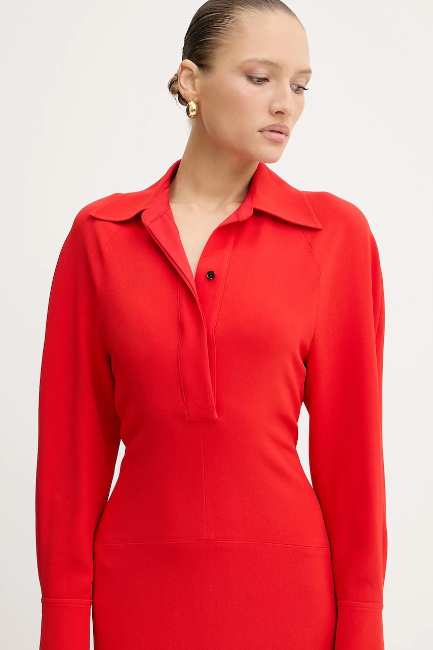 Сукня Victoria Beckham колір червоний maxi розкльошена 1325WDR006598A