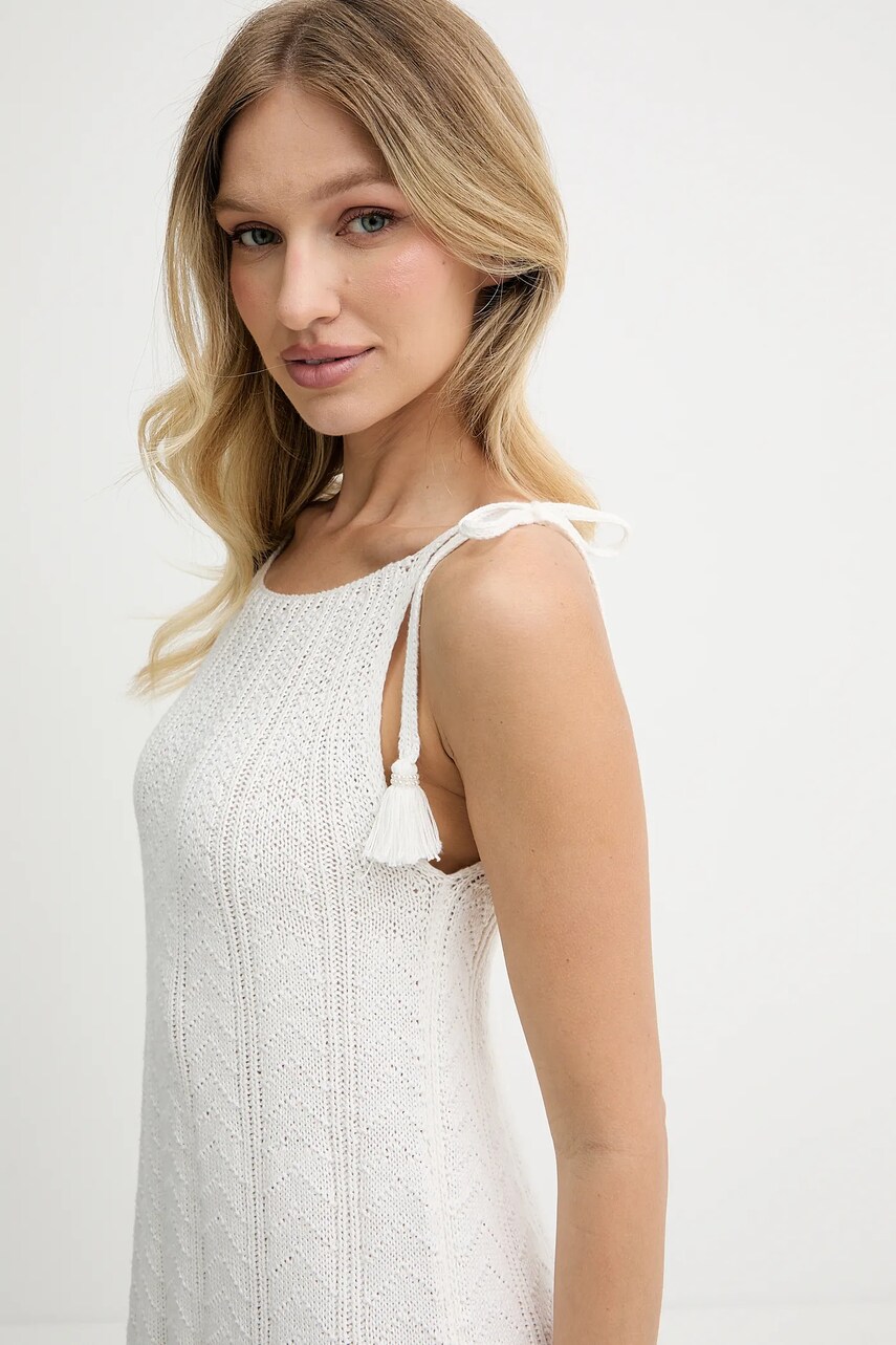 Бавовняна сукня Pepe Jeans колір бежевий midi розкльошена PL953755