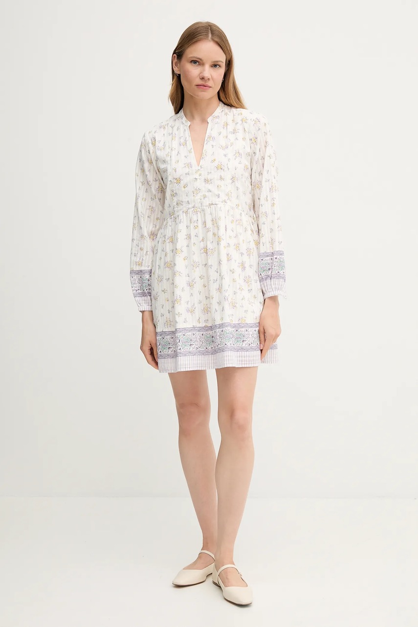 Бавовняна сукня Pepe Jeans колір білий mini розкльошена PL953758
