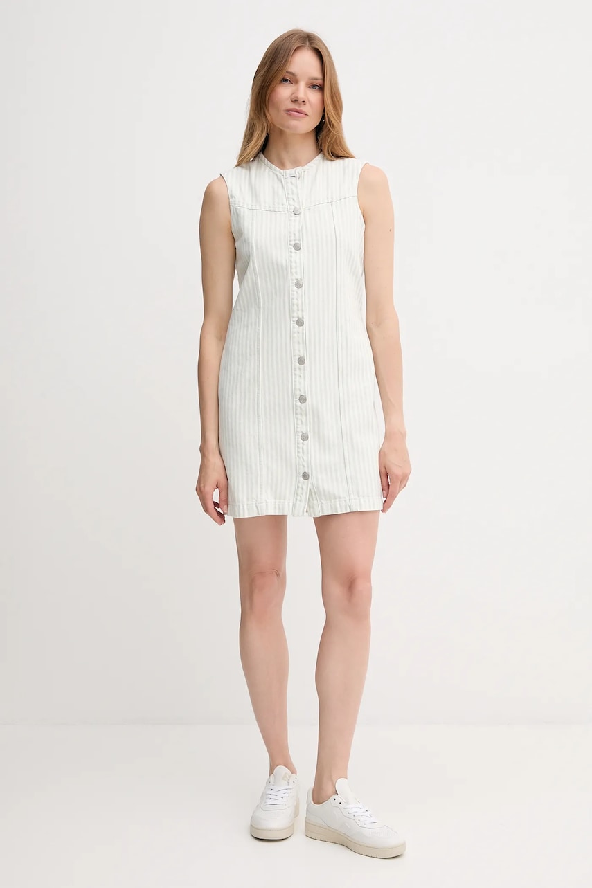 Джинсова сукня Pepe Jeans колір зелений mini облягаюча PL953766