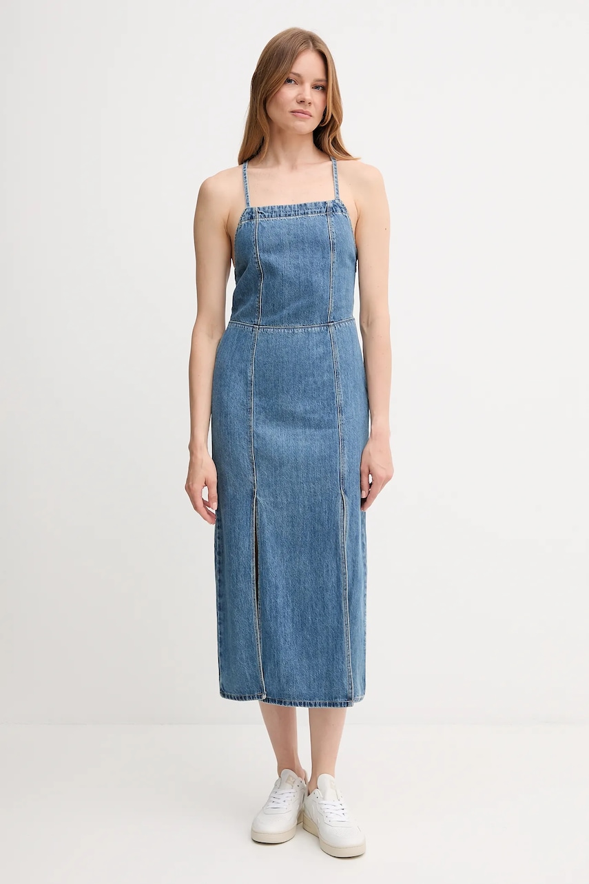 Pepe Jeans rochie jeans maxi, evazați, PL953767
