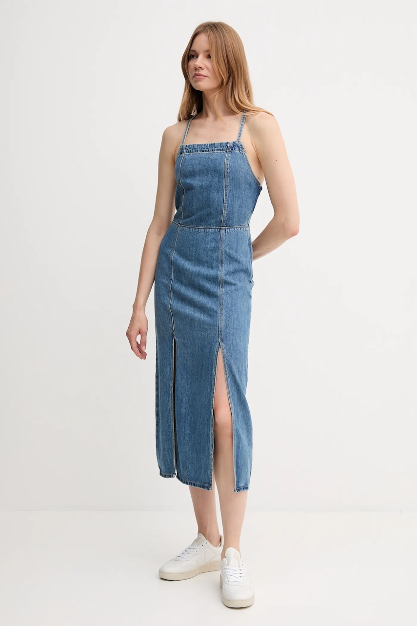 Джинсова сукня Pepe Jeans maxi розкльошена PL953767