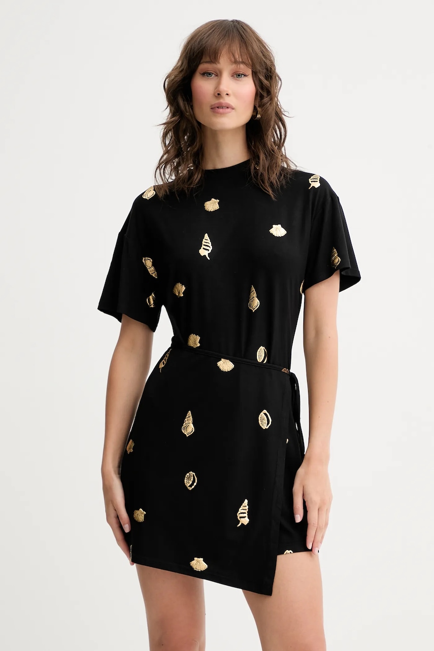 Never Fully Dressed rochie Leia culoarea negru, mini,mulată, NFDDR2144