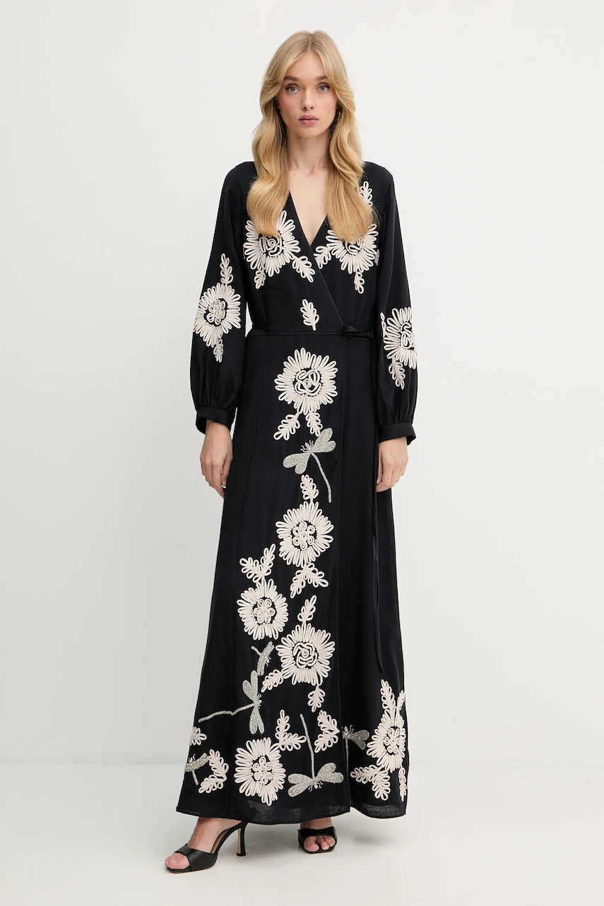 Levně Vlněné šaty Forte Forte tmavomodrá barva, maxi, 14040.my.dress