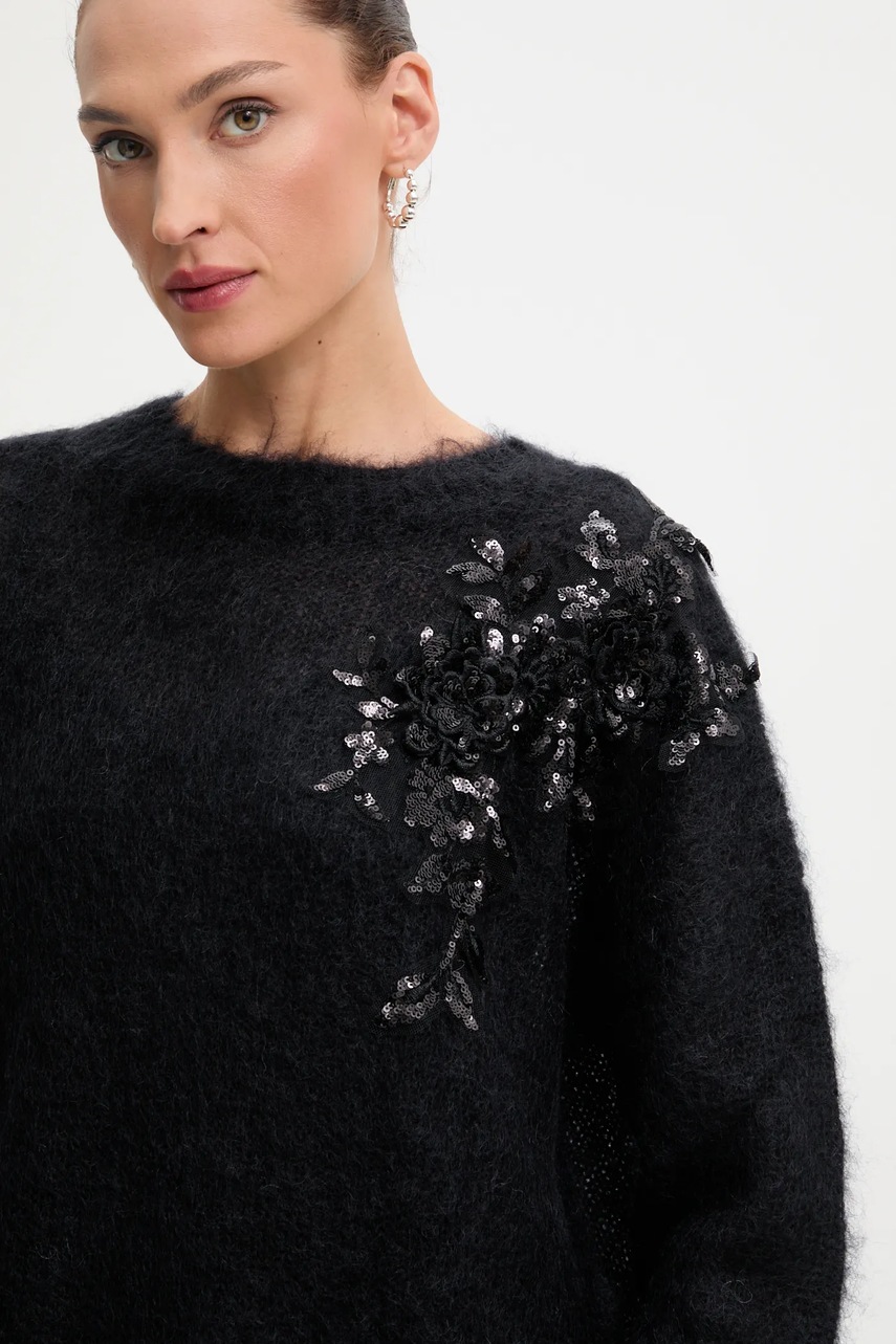 Сукня з домішкою вовни Blugirl Blumarine колір чорний mini oversize RF5151.MS037