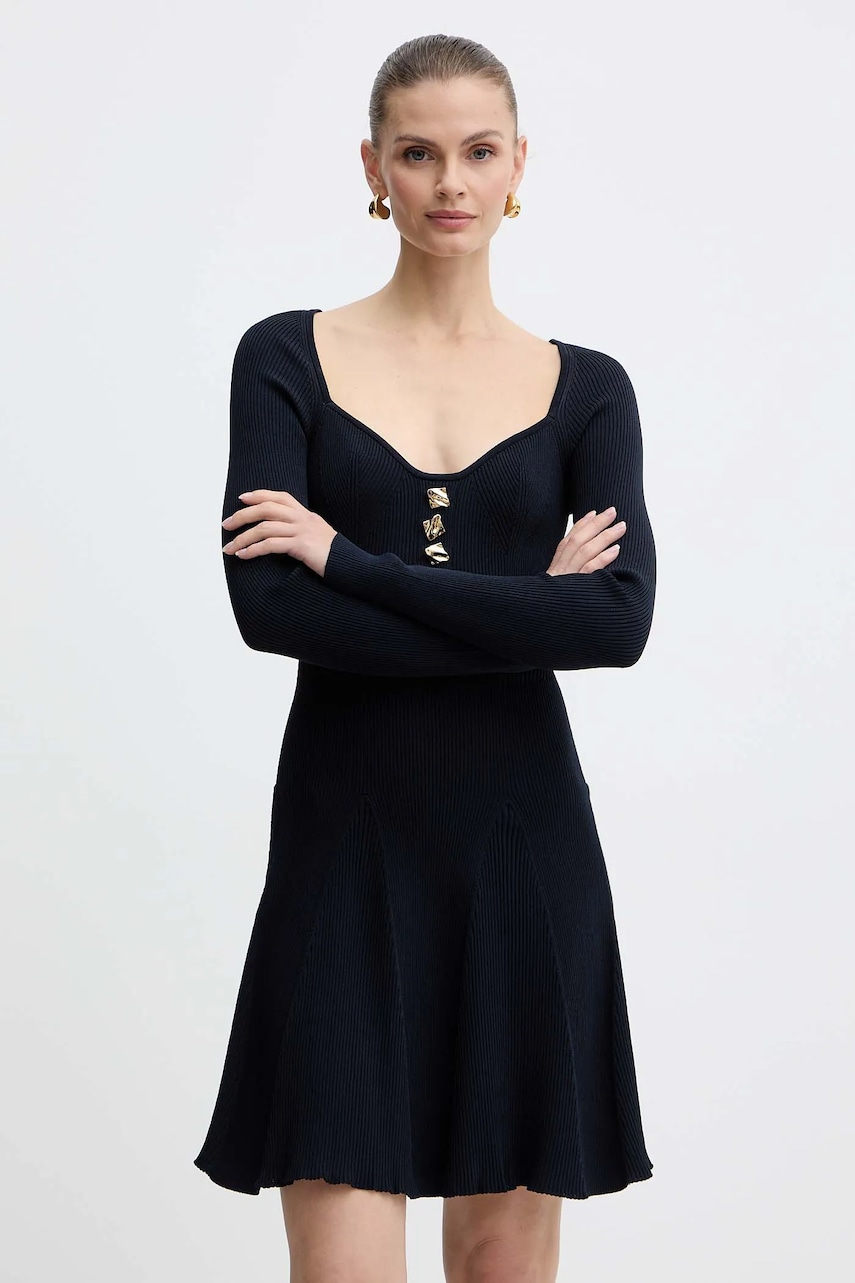 Fracomina rochie culoarea bleumarin, mini, evazați, FS25WD5004K41601