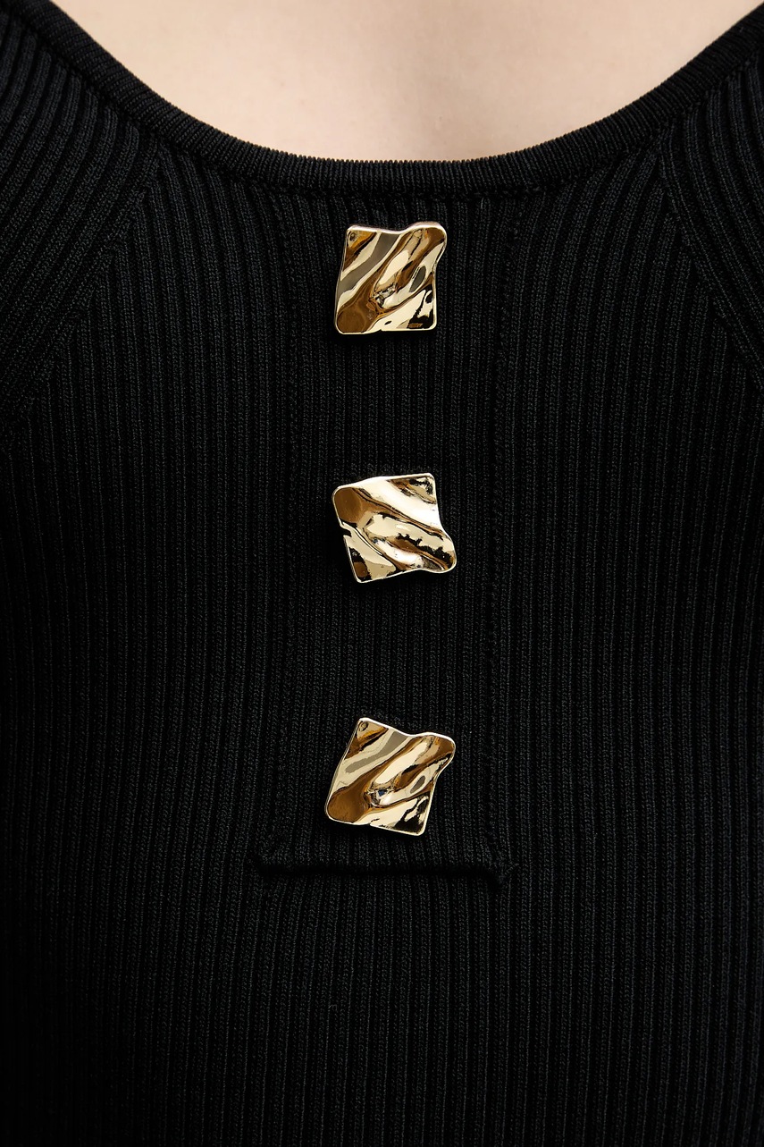 Сукня Fracomina колір чорний midi облягаюча FS25WD5005K41601