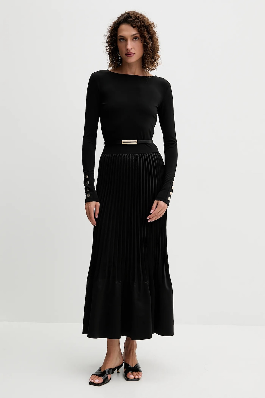 Fracomina rochie culoarea negru, maxi, evazați, FS25WD2003W411F9