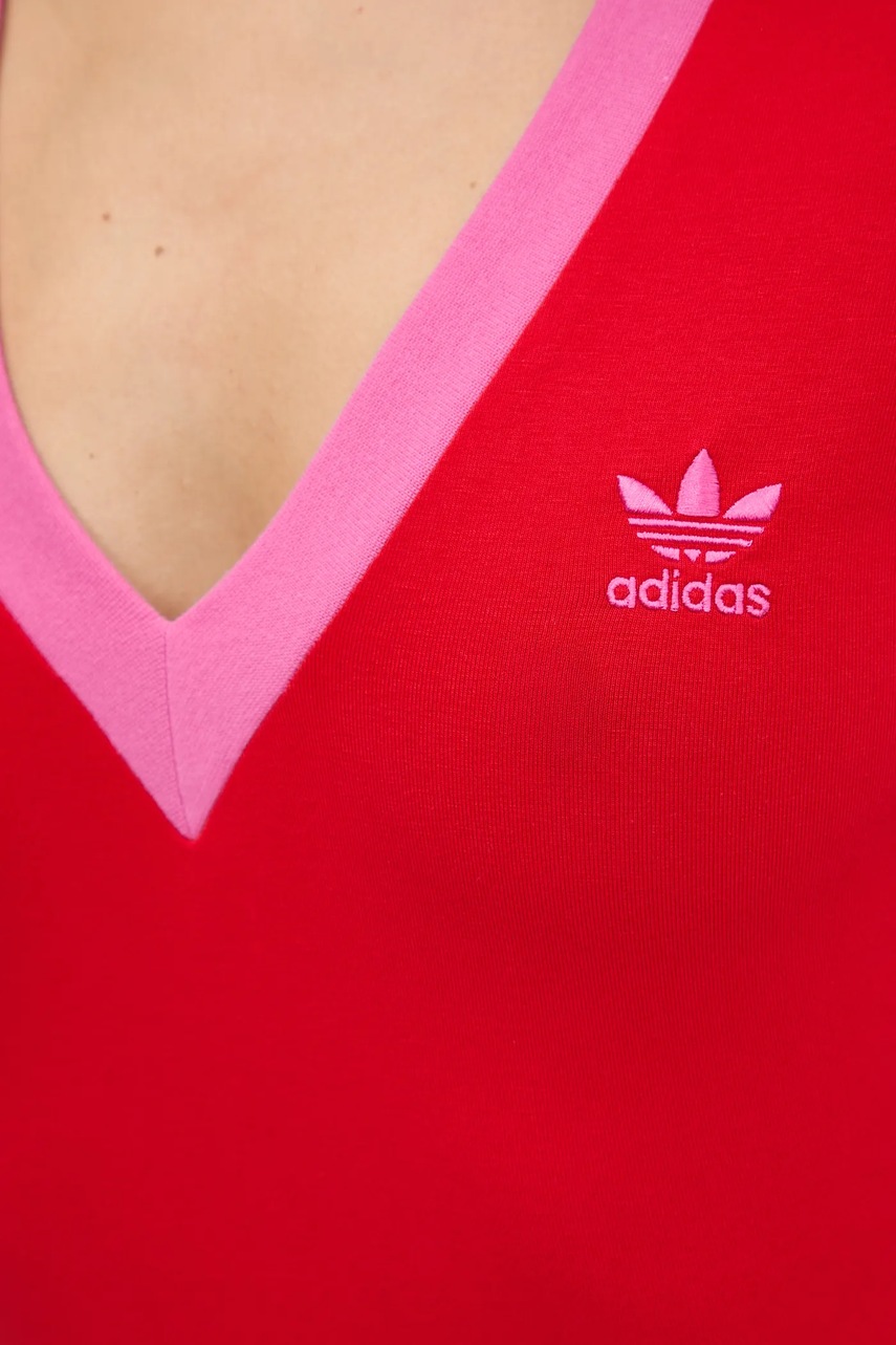 Сукня adidas Originals Maxi Dress V колір червоний maxi облягаюча JW3668