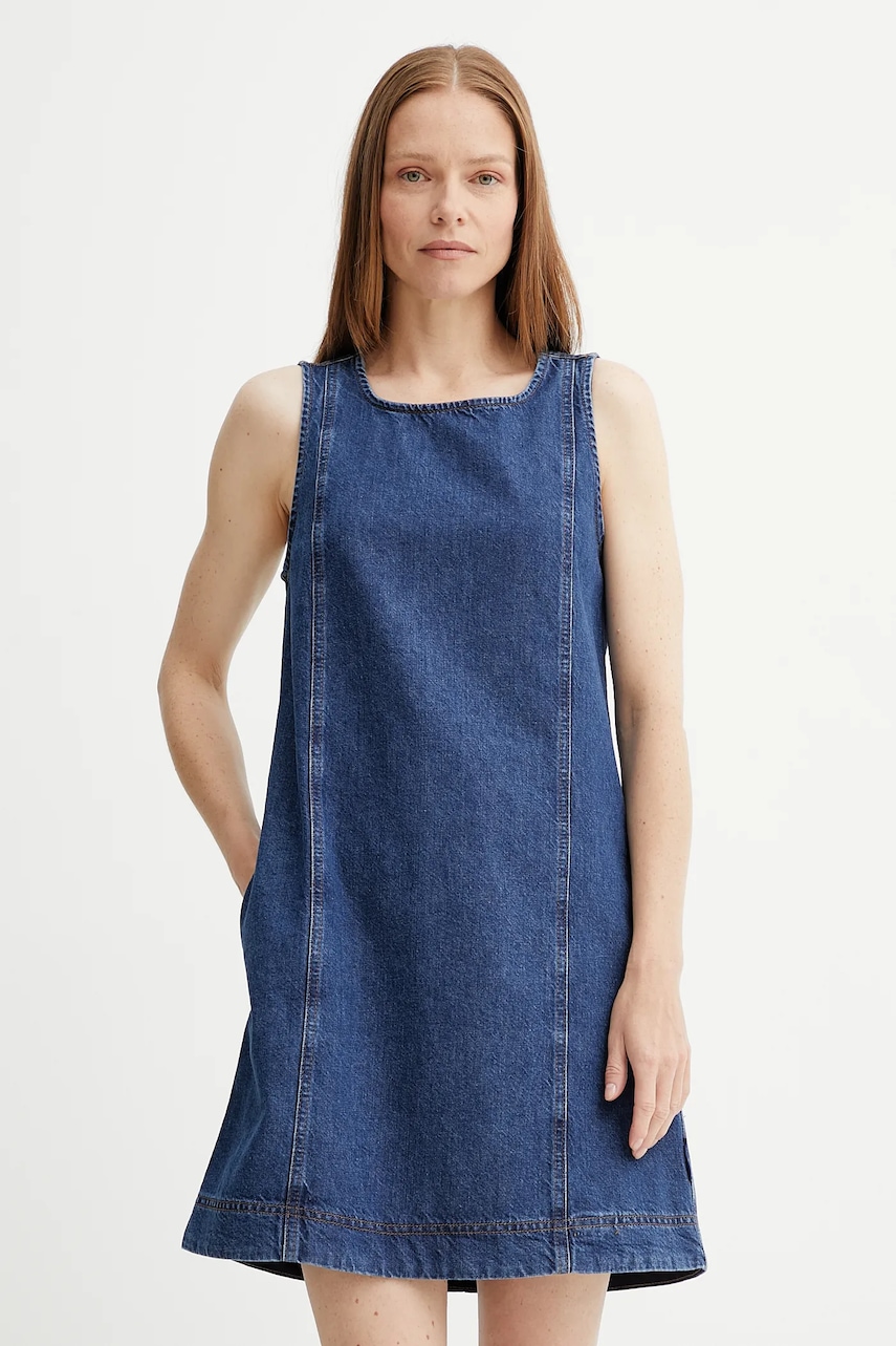 Marc O'Polo rochie jeans culoarea bleumarin, mini, eVazăți, 5000006366