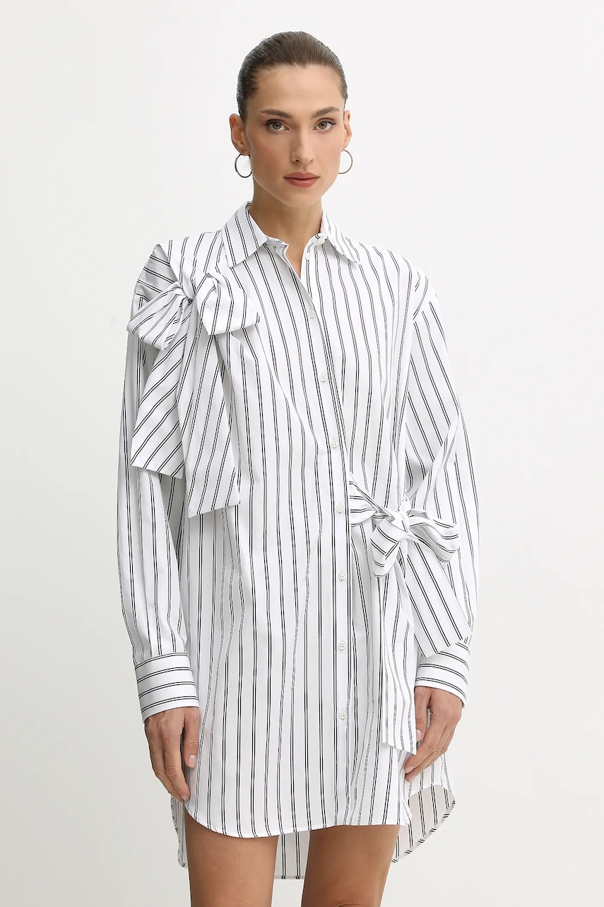 Бавовняна сукня MSGM колір білий mini oversize 3941MDA14X.257630