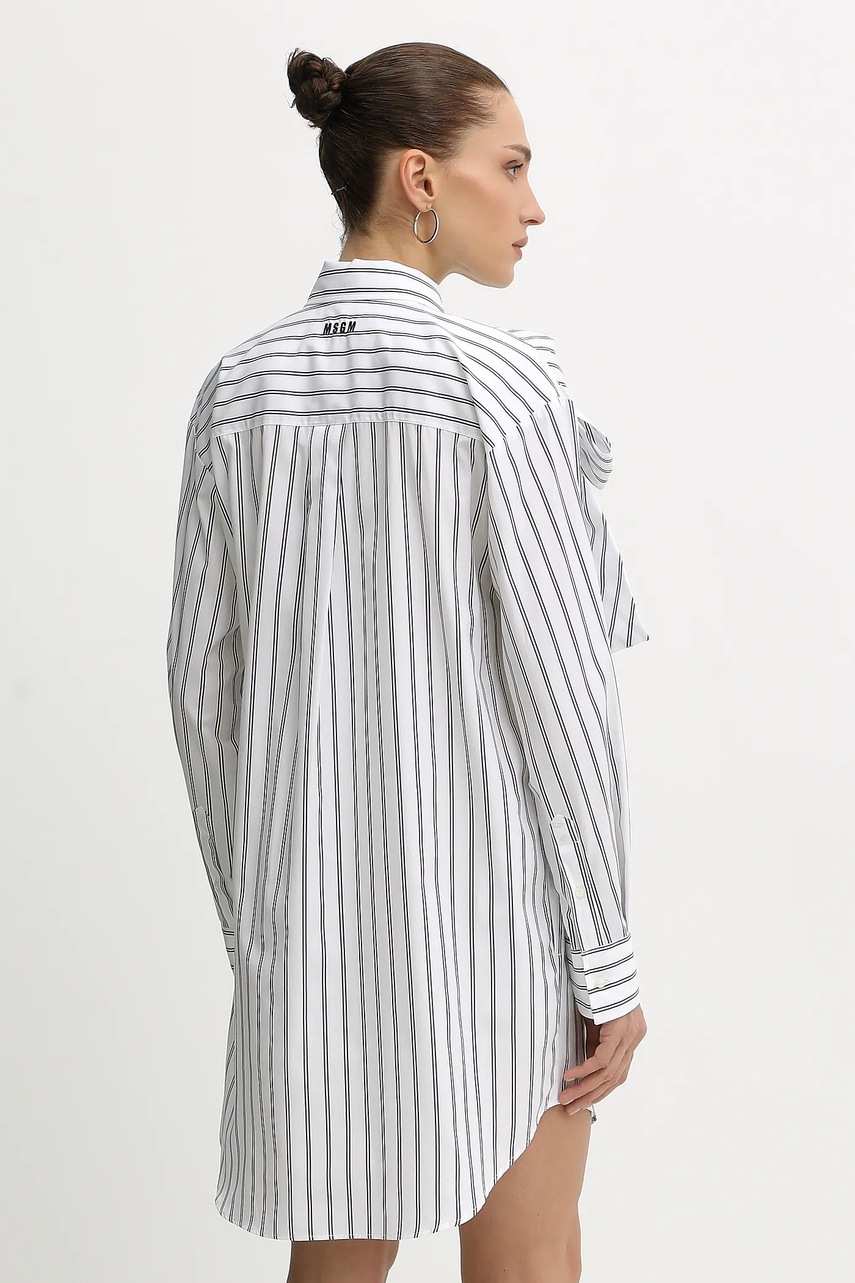 Бавовняна сукня MSGM колір білий mini oversize 3941MDA14X.257630
