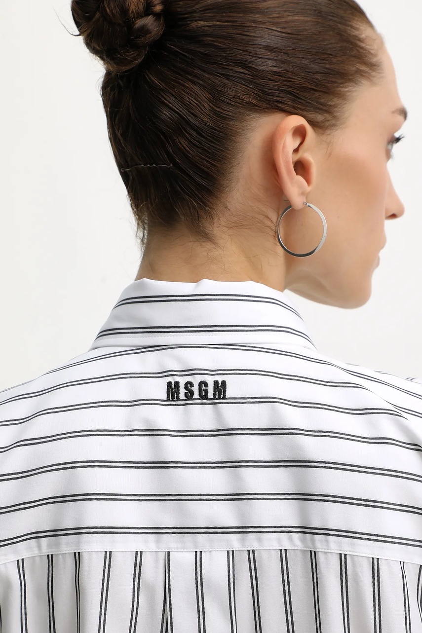 Бавовняна сукня MSGM колір білий mini oversize 3941MDA14X.257630
