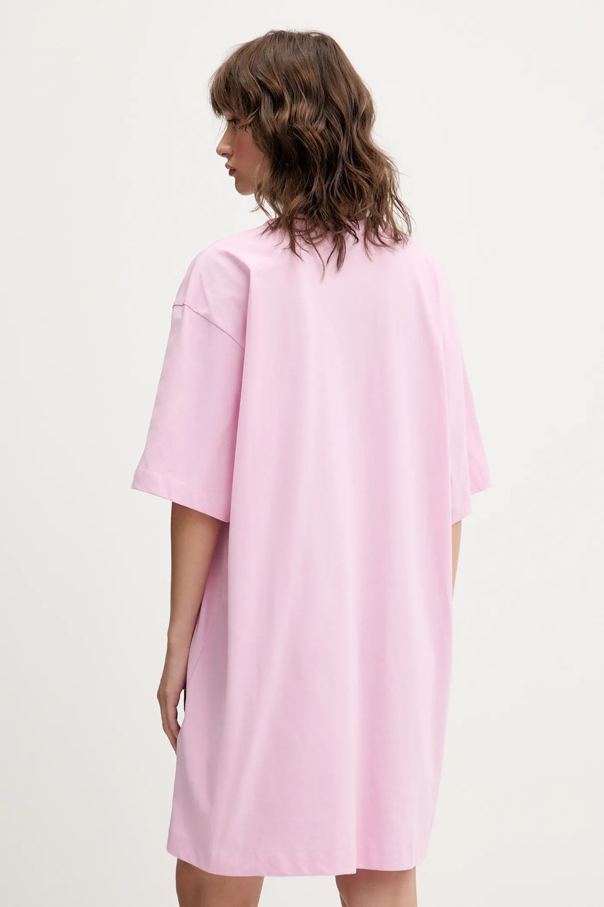 Бавовняна сукня MSGM колір рожевий mini oversize 3941MDA510.257798