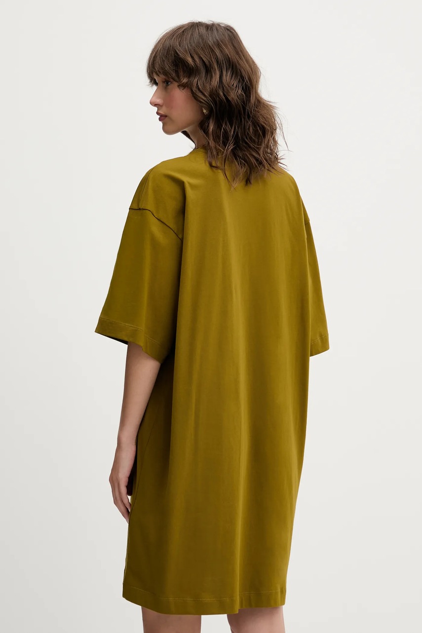 Бавовняна сукня MSGM колір зелений mini oversize 3941MDA510.257798