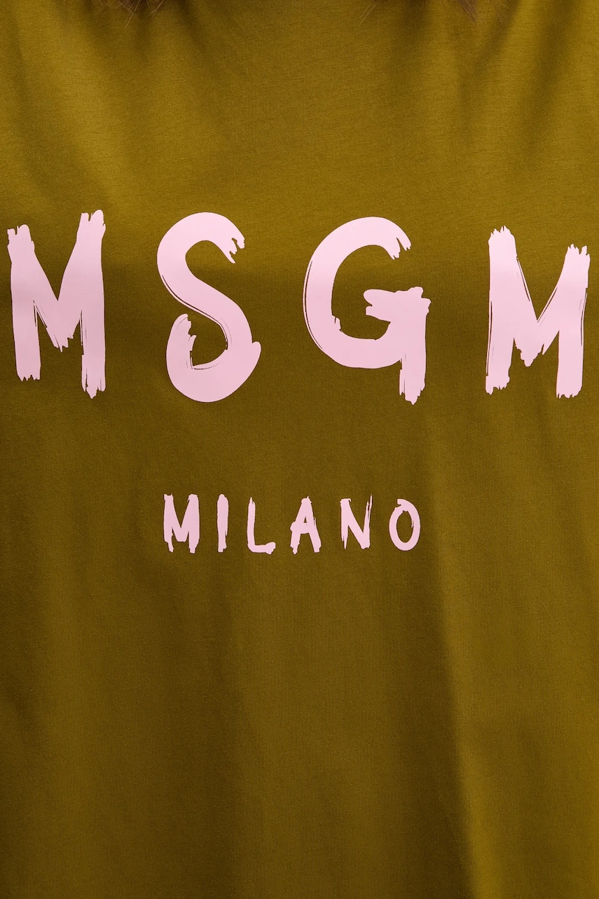 Бавовняна сукня MSGM колір зелений mini oversize 3941MDA510.257798
