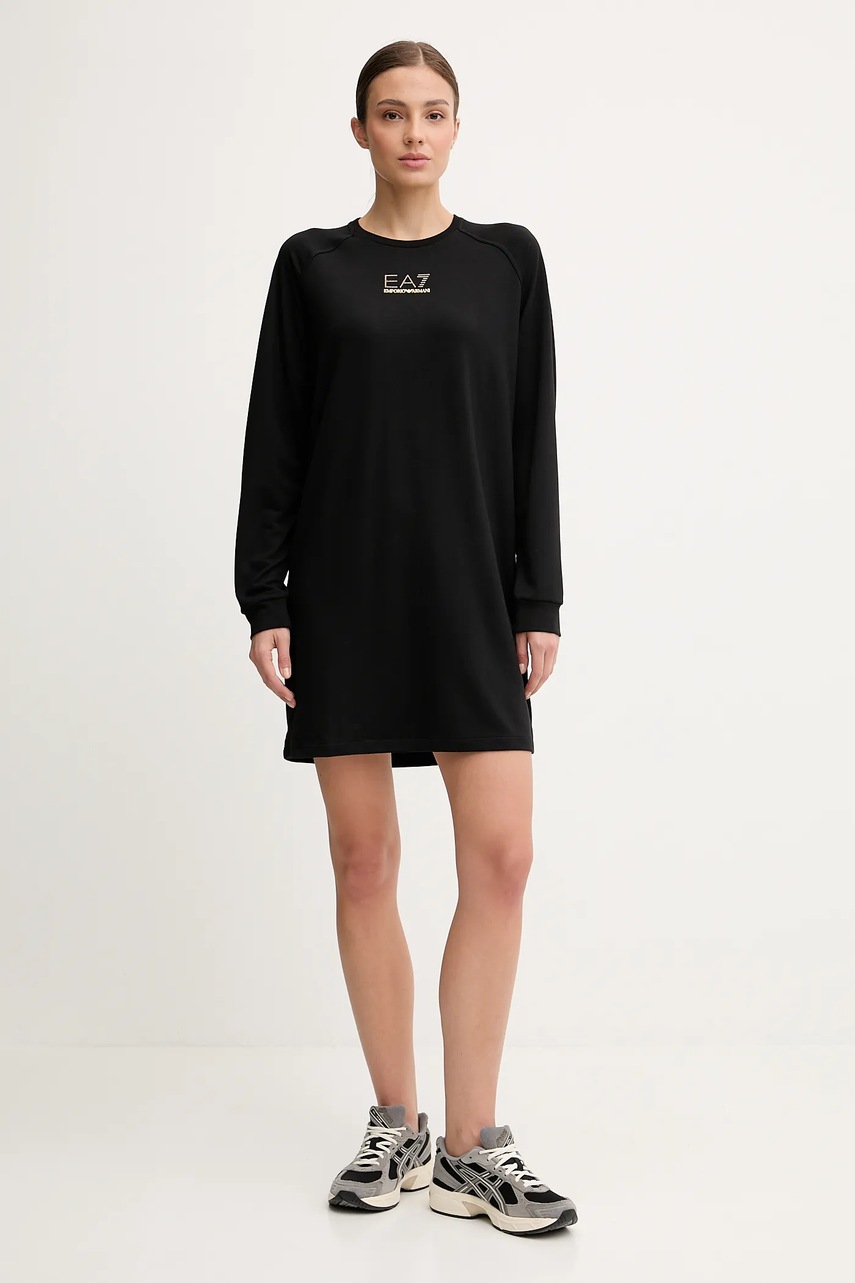 Платье EA7 Emporio Armani цвет чёрный mini прямое AF12482.7W000528 Платье EA7 Emporio Armani цвет чёрный mini прямое AF12482.7W000528
