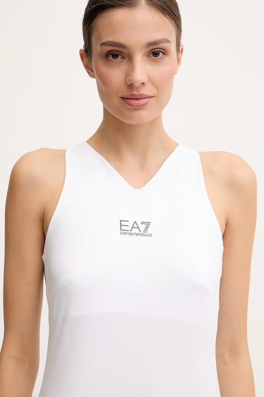 Спортивна сукня EA7 Emporio Armani колір білий mini розкльошена AF14524.7W000317