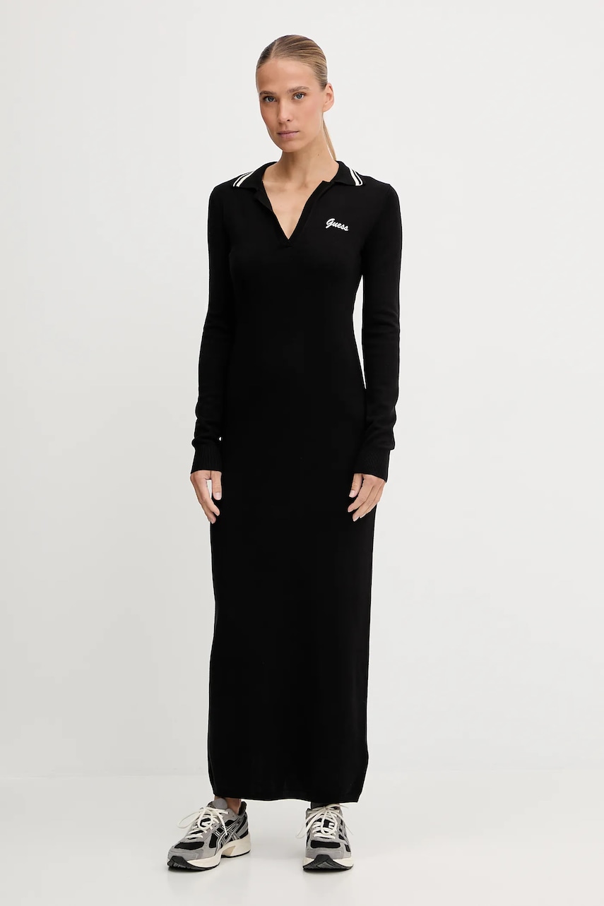 Сукня Guess LAVINIA колір чорний maxi пряма V5BK06 Z0572