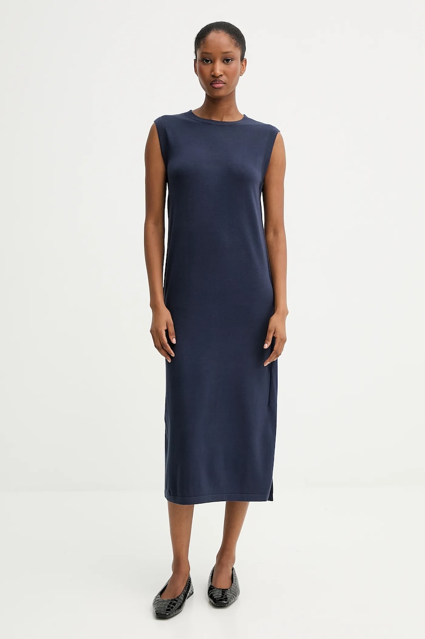 MM rochie AULLA culoarea bleumarin, midi, drept, 2526326017600