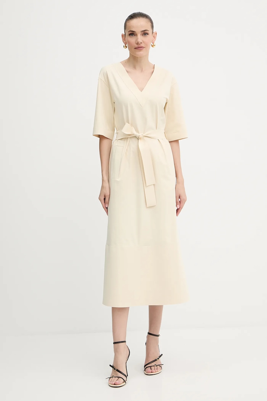 MM rochie ONAGRO culoarea bej, maxi, drept, 2526626057600