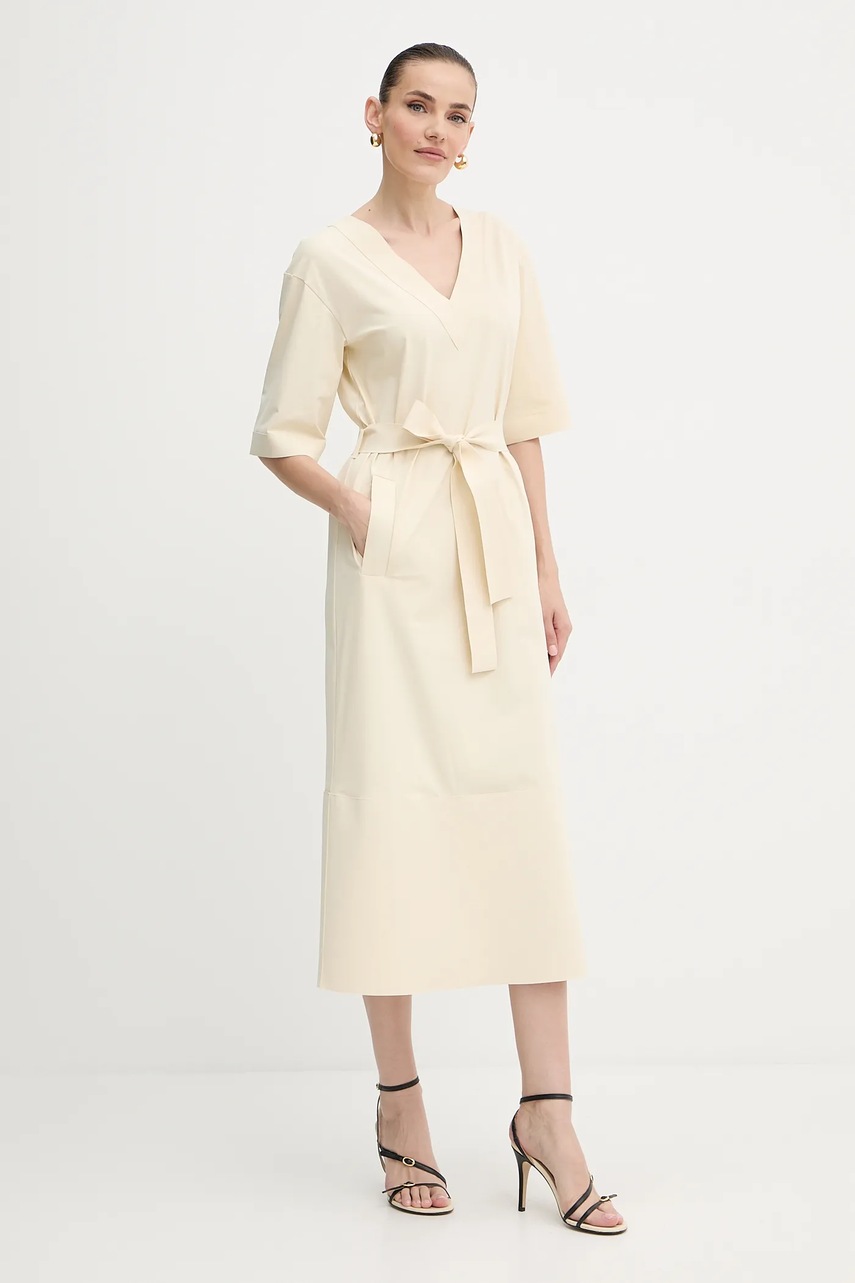 Сукня MM ONAGRO колір бежевий maxi пряма 2526626057600