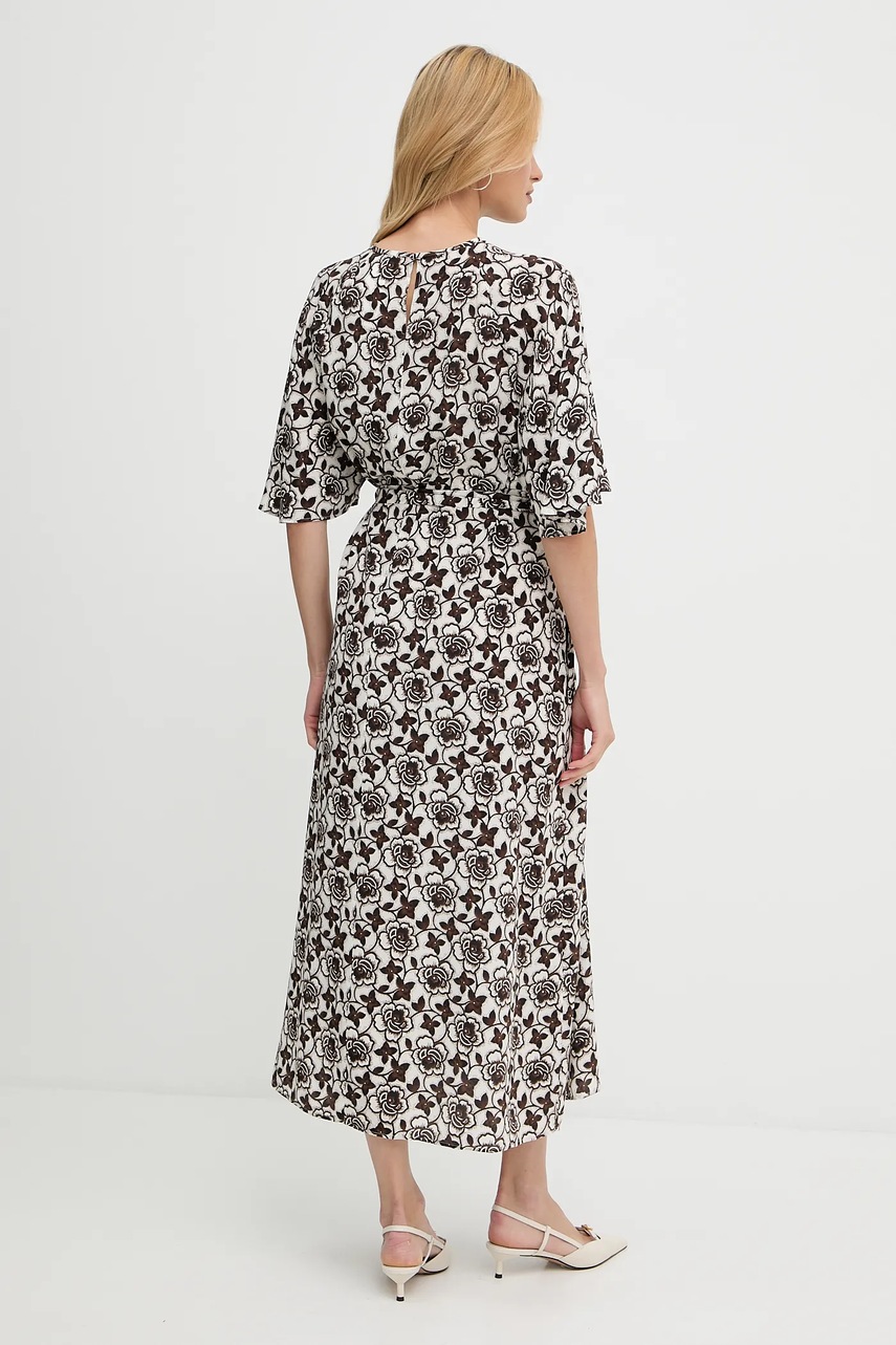 Шовкова сукня Weekend Max Mara VARESE колір коричневий maxi розкльошена 2525226051600