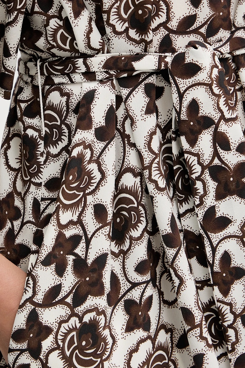 Шовкова сукня Weekend Max Mara VARESE колір коричневий maxi розкльошена 2525226051600
