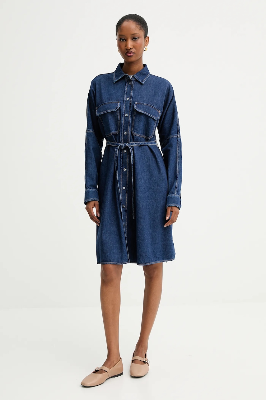 Джинсова сукня Weekend Max Mara BALENIO колір синій mini розкльошена 2525226081600