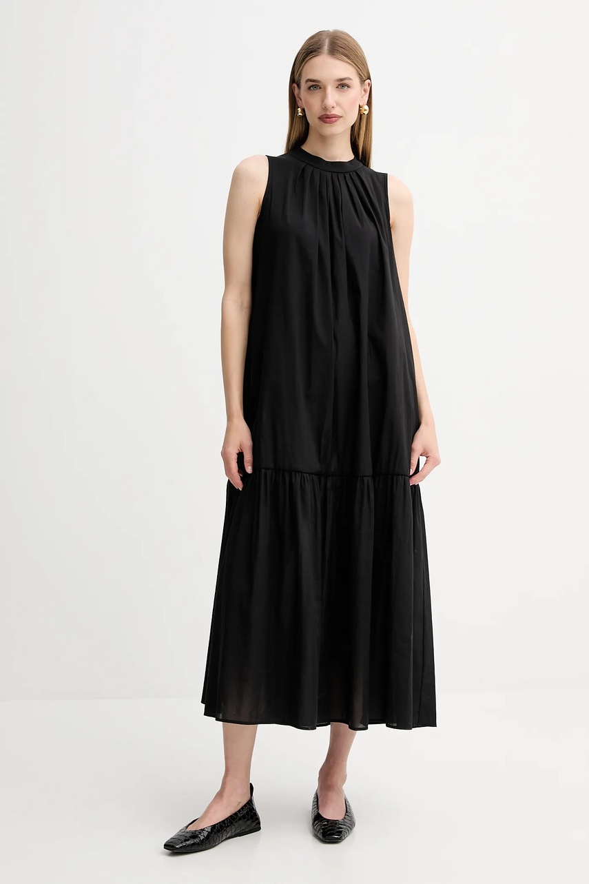 Weekend Max Mara rochie YANG culoarea negru, maxi, evazați, 2525236011600